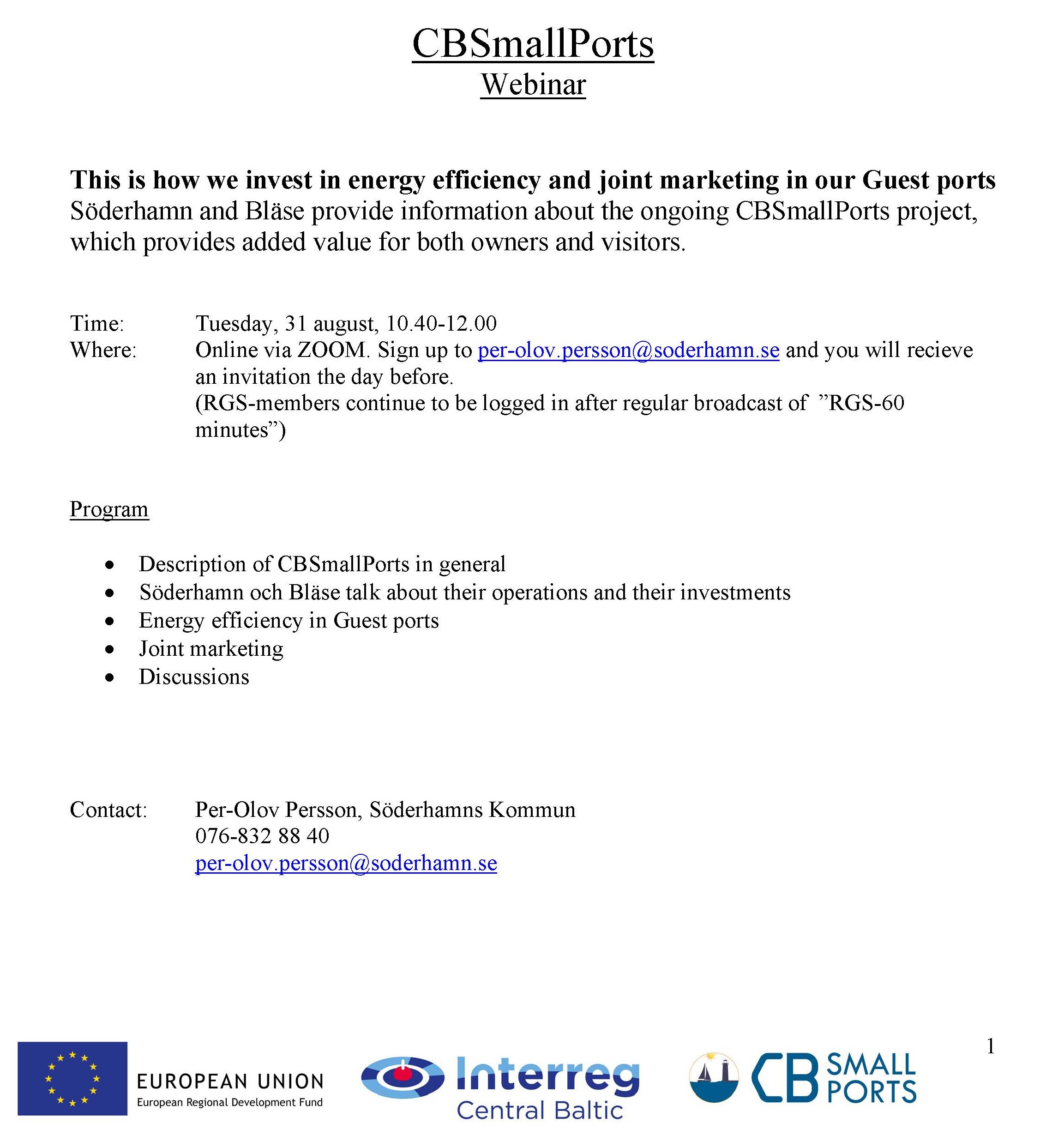 Invitation and Webinar Program Invitation and Webinar Program